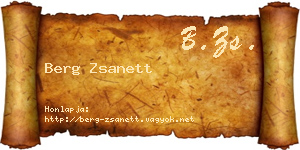 Berg Zsanett névjegykártya